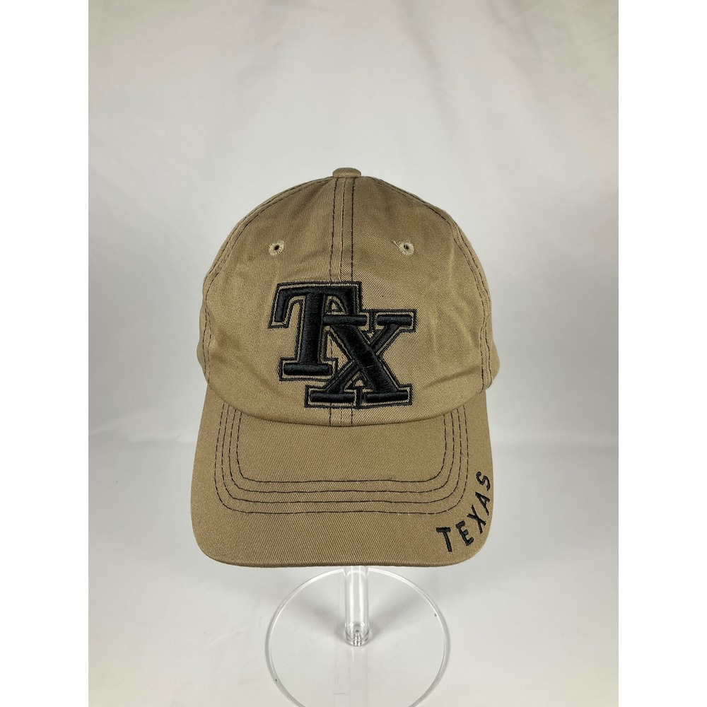Texas TX Embroidered Baseball Cap Khaki Tan Cotton Adjustable Dad Hat Mens